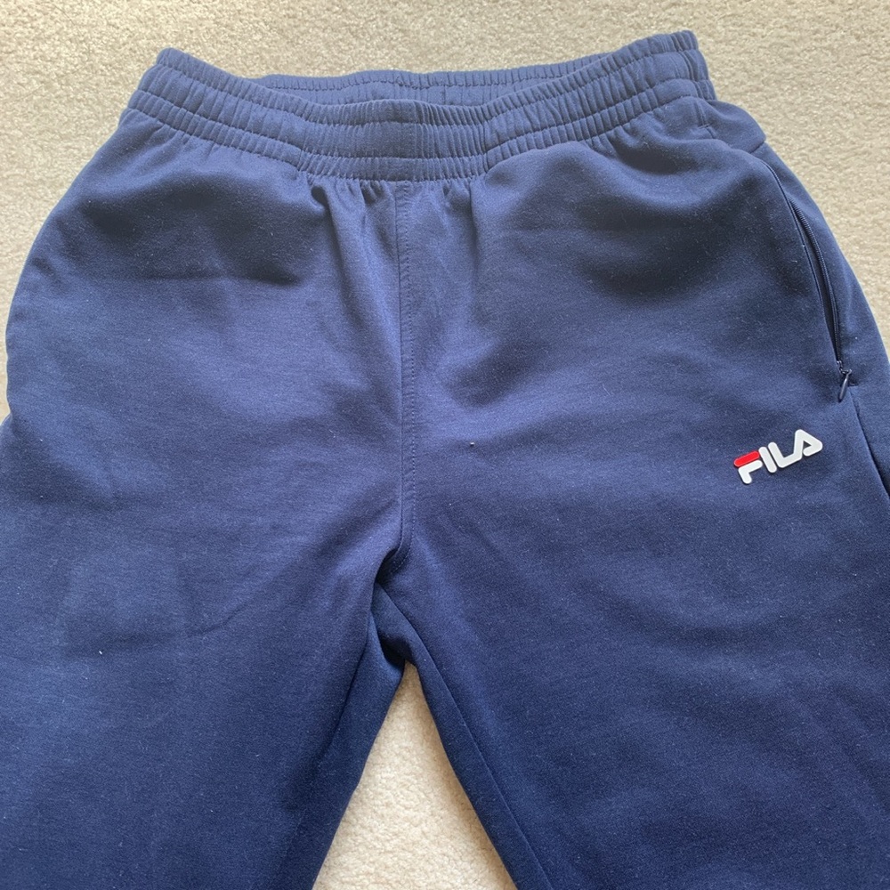 navy fila athletic sweats